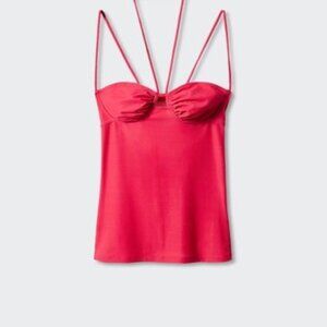 Mango Pink Double Straps Top Corset-Inspired Top